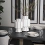 70961 - Dinah Small White w/ Black Stripes  Ceramic Vase