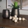 71033 - Varamala Beige Paper Mache Sphere Garland