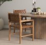 70799 - Shane Brown Wood w/ Woven Brown Leather Dining Armchair