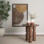 70848-AB - Sonel Pedestal Medium Dark Brown Acacia Wood Foyer Table