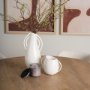 70984 - Urvi Short Off White Speckled Asymmetrical Ceramic Vase