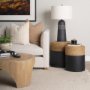 71048 - Wenopa Matte Black Wood w/ Natural Jute Accent Tables