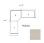 71025-C - Warner Oatmeal 3 Piece Sofa Set W/Corner Piece