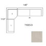 71025-D - Warner Oatmeal 3 Piece Sofa Set w/Corner Piece