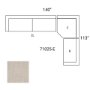 71025-E - Warner Oatmeal 3 Piece Sofa Set w/Corner Piece