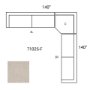 71025-F - Warner Oatmeal 3 Piece Sofa Set w/Corner Piece
