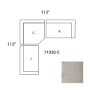 71030-C - Warner Gray 3 Piece Sofa Set w/Corner Piece