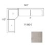 71030-D - Warner Gray 3 Piece Sofa Set w/Corner Piece