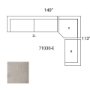 71030-E - Warner Gray 3 Piece Sofa Set w/Corner Piece