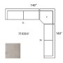 71030-F - Warner Gray 3 Piece Sofa Set w/Corner Piece