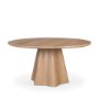 71106-AB - Jovani 60" Solid Light Brown Mango Wood Round Dining Table