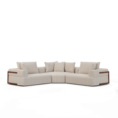 71025-C - Warner Oatmeal 3 Piece Sofa Set W/Corner Piece