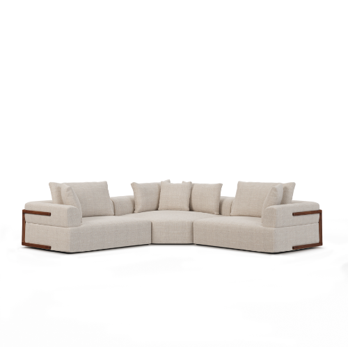 71025-C - Warner Oatmeal 3 Piece Sofa Set W/Corner Piece
