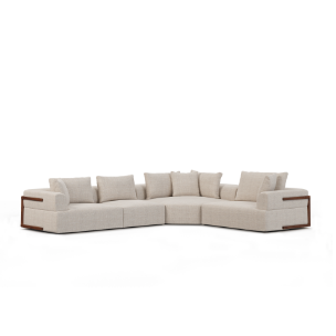 Warner Oatmeal 3 Piece Sofa Set w/Corner Piece