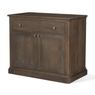 Baron Dark Brown Solid Wood w/ Antique Knobs 2-Door Accent Cabinet