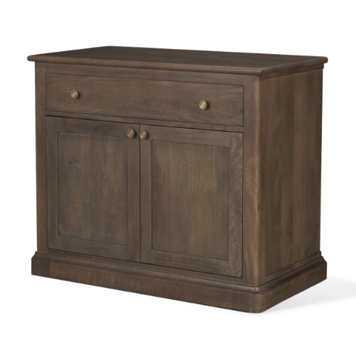 71120 - Baron Dark Brown Solid Wood w/ Antique Knobs 2-Door Accent Cabinet
