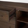 71111 - Jonan Dark Brown Wood w/ Dark Aged Brass 2 Door 3 Drawer Sideboard