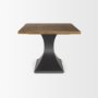 50449-AB - Maxton II 79x39 Rectangular Brown Solid Wood Top Dark Gunmetal Base Dining Table