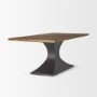 50449-AB - Maxton II 79x39 Rectangular Brown Solid Wood Top Dark Gunmetal Base Dining Table