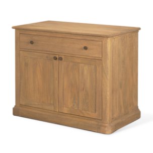 Baron Light Brown Solid Wood w/ Gunmetal Knobs 2-Door Accent Cabinet