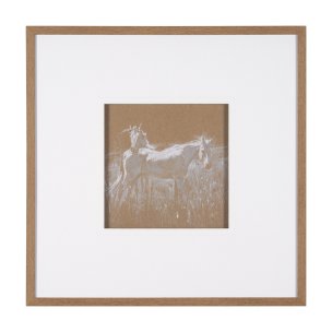 Duo II Horses by Mercana Studio a Framed Art Print Matted under Glass