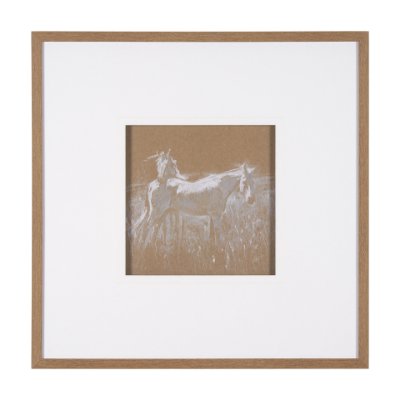15668 - Duo II Horses by Mercana Studio a Framed Art Print Matted under Glass
