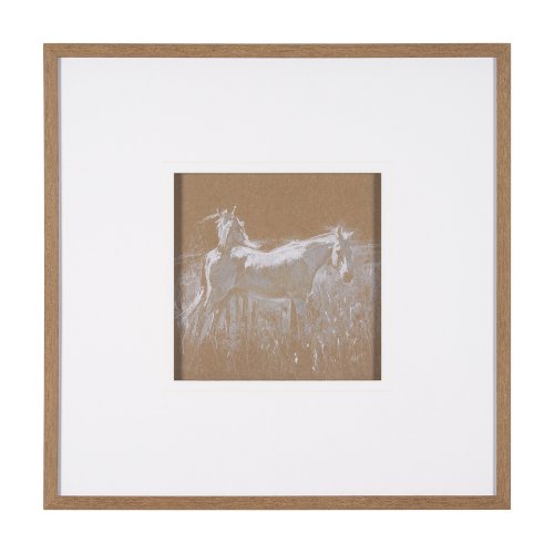 15668 - Duo II Horses by Mercana Studio a Framed Art Print Matted under Glass