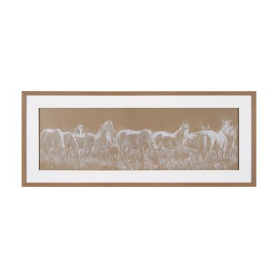 15669 - String Of Horses by Mercana Studio a Framed Art Print Matted under Glass