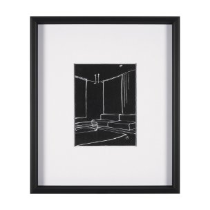 Interior Sketch I by Mercana Studio a Hand Embellished Framed Art Print Matted under Glass