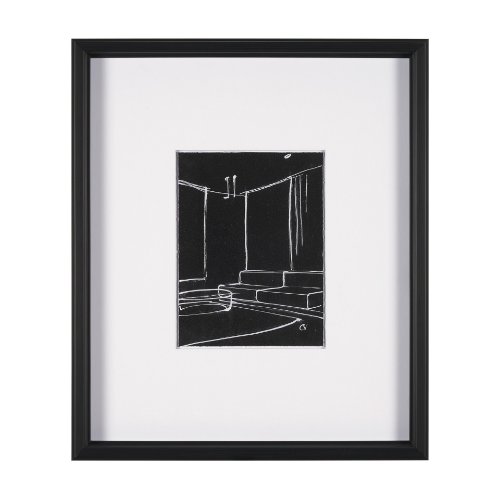 15673 - Interior Sketch I by Mercana Studio a Hand Embellished Framed Art Print Matted under Glass