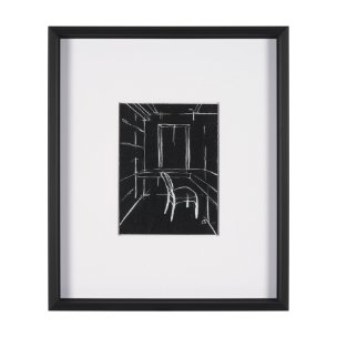 Interior Sketch II by Mercana Studio a Hand Embellished Framed Art Print Matted under Glass