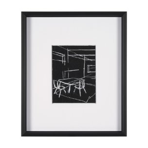 Interior Sketch III by Mercana Studio a Hand Embellished Framed Art Print Matted under Glass