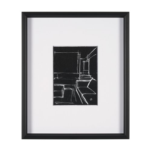 15676 - Interior Sketch IV by Mercana Studio a Hand Embellished Framed Art Print Matted under Glass