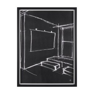 Interior Sketch V by Mercana Studio a Hand Embellished Framed Art Print