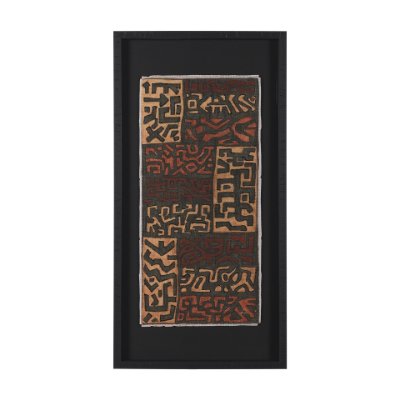 15689 - Mud Cloth Tapestry I by Mercana Studio a Hand Embellished Framed Art Print Matted under Glass