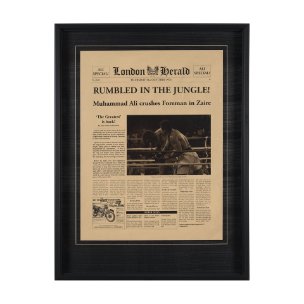Rumbled In The Jungle! by The Vintage Collection a Hand Embellished Framed Art Print Matted under Gl