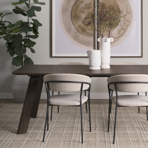 71041-AB - Welborn 84" Dark Brown Wood Rectangular Dining Table