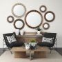 67046 - Sprocket 17" Round Brown Wood Frame Mirror