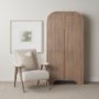 70836 - Sorina Reverse Fluted Light Brown Wood Curio Cabinet