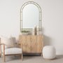 70907 - Tiffany Brushed Gold Double Frame Metal Arched Mirror