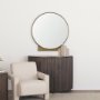 70910 - Tillie Round Brushed Gold Metal Frame Wall Mirror