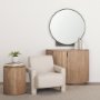 70909 - Tillie Round Gunmetal w/ Textured Metal Frame Wall Mirror