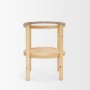 71044 - Weslyn Solid Light Brown Wood and Glass Top w/ Cane Side Table
