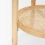 71044 - Weslyn Solid Light Brown Wood and Glass Top w/ Cane Side Table