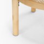 71044 - Weslyn Solid Light Brown Wood and Glass Top w/ Cane Side Table