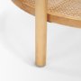 71045 - Weslyn Solid Light Brown Wood and Glass Top w/ Cane Coffee Table