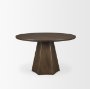 71104-AB - Jovani 48" Solid Dark Brown Mango Wood Round Dining Table