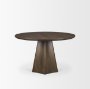 71104-AB - Jovani 48" Solid Dark Brown Mango Wood Round Dining Table
