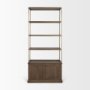 71118-AB - Baron Dark Brown Wood w/ Antiqued Aged Brass Metal 2-Door Open Shelving Unit