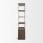 71118-AB - Baron Dark Brown Wood w/ Antiqued Aged Brass Metal 2-Door Open Shelving Unit